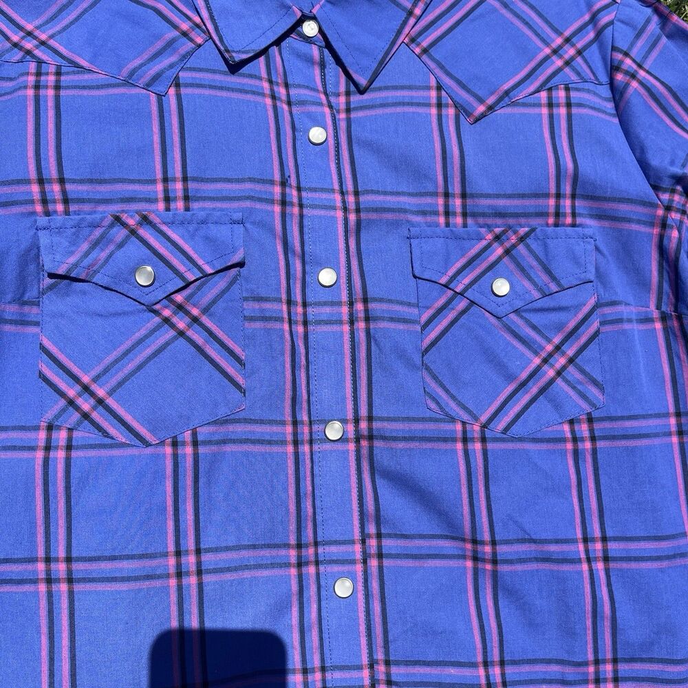 Wrangler 112335507 Women’s Size L Western Plaid, Long Sleeve, Pearl Snap Shirt - Picture 10 of 16